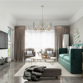 轻奢 客厅 客餐厅