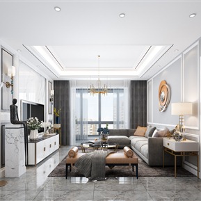 现代 客厅 客餐厅