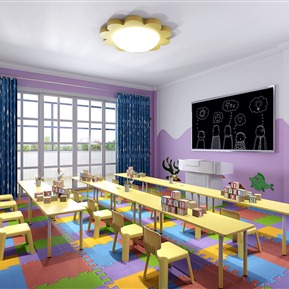 现代 幼儿园 幼儿教室桌椅玩具组合