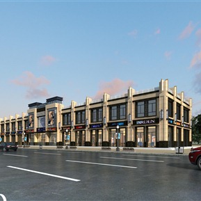 现代 商业街 高档商业沿街