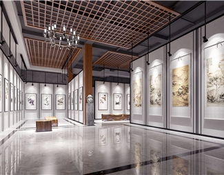 新中式 展厅 数字历史古代字画古玩博物馆文化