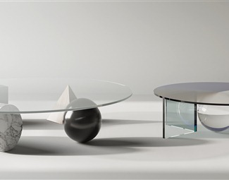 现代玻璃茶几桌