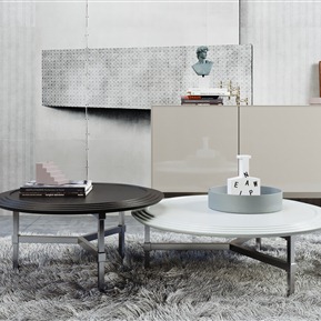 现代 茶几 意式边柜茶几组合