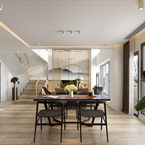 新中式 客餐厅 复式客餐厅