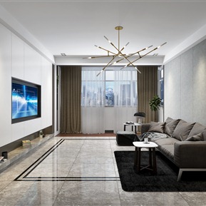 现代 客餐厅 客厅餐厅书房