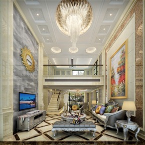 轻奢 复式客厅 客厅