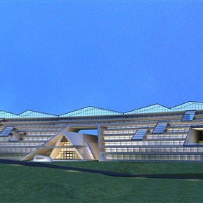 现代 酒店建筑 酒店会所图书馆