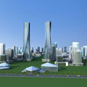 现代 建筑 建筑群落