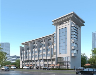 79mb下载现代办公楼建筑效果图3d模型下载15.