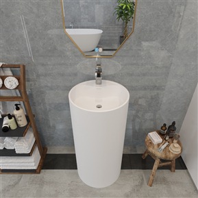 现代 洗手台 圆形立柱盆产品洗手台