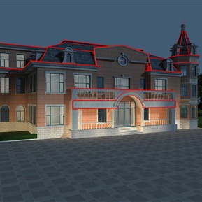 欧式 办公楼 办公楼夜景