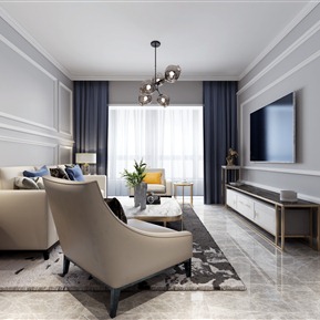 轻奢 客厅 客餐厅