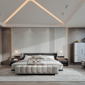 现代 卧室 主卧室