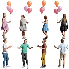 现代 多人 儿童人物