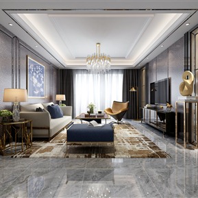 后现代 客厅 客餐厅