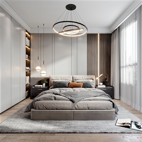 现代 卧室 主卧室