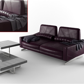 现代 双人沙发 沙发