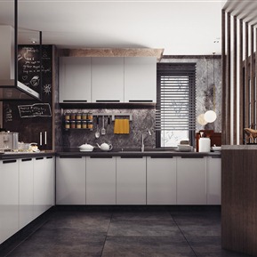 现代 厨房 客餐厅厨房