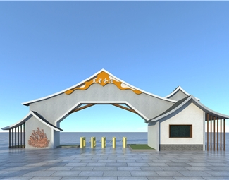 新中式公园大门入口