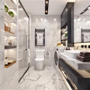现代 卫生间 黑白灰卫生间