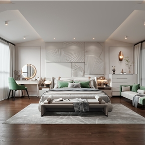 美式 卧室 主卧室