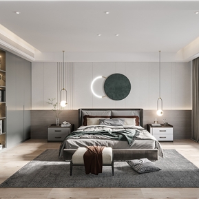 现代 卧室 主卧室