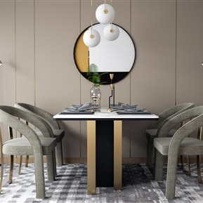 轻奢 餐桌椅组合