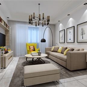 现代 客厅 客餐厅