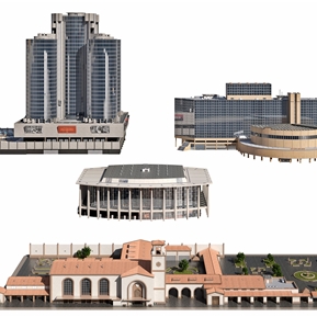 现代 商业楼 美国城市建筑楼房