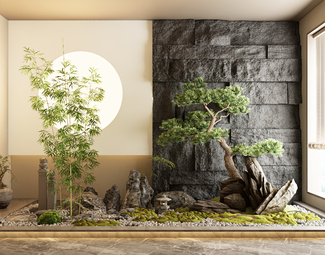 新中式 景观小品 造景 竹子景观