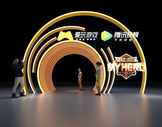 现代 美陈 门头 通道