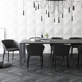 现代 餐桌椅组合  餐桌 装饰柜 装饰品组合