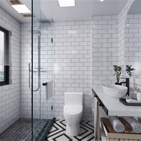 现代 卫生间 洗手台 洗漱用品