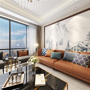 新中式 客厅 客餐厅