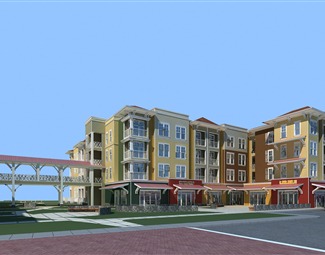 欧式 建筑 沿街住宅