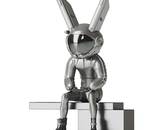 现代太空兔雕塑