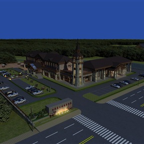 欧式 酒店建筑 温泉酒店