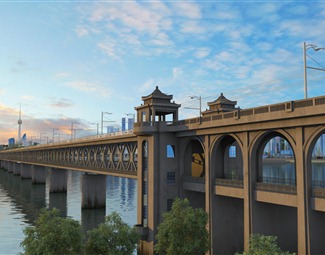 新中式园林景观桥