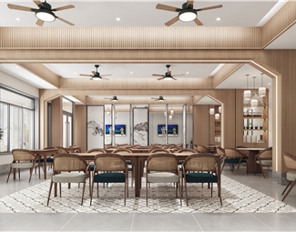 新中式 餐厅 养老院餐厅