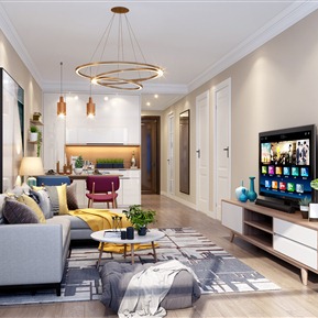 现代 客厅 客餐厅