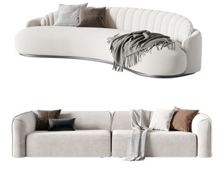 现代弧型沙发
