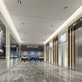 现代 电梯厅 地下车库电梯厅