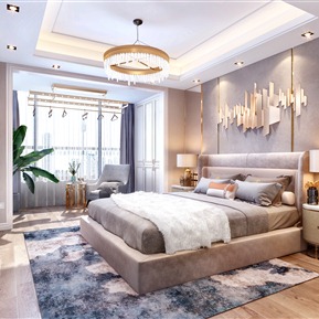 轻奢 卧室 主卧室