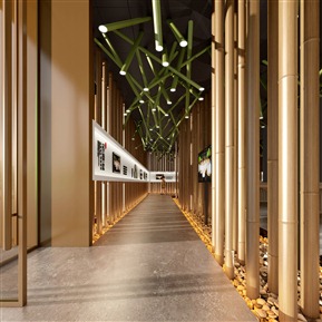 现代 展厅 农产品展厅竹节