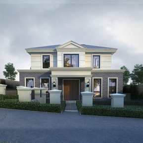 简欧 独栋别墅 别墅景观