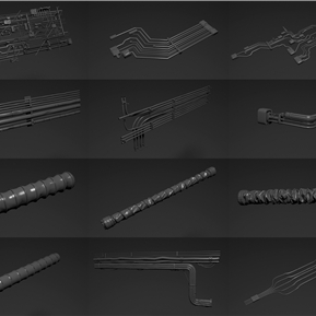 现代 电线 科幻电线线缆