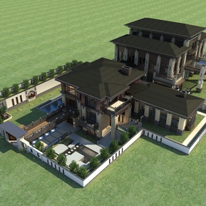 新中式 独栋别墅 别墅