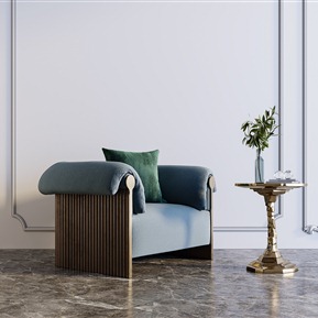 现代 单人沙发 单人沙发边几