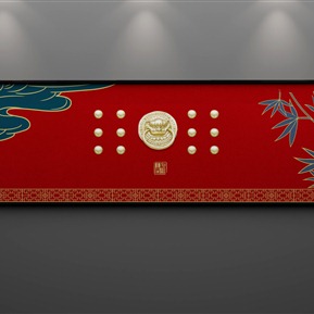 新中式 装饰画 工笔花鸟国画高档横框装饰画