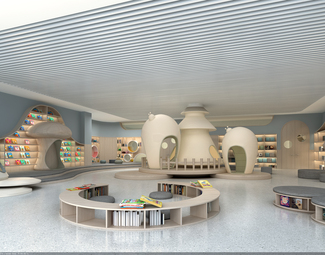 现代儿童图书馆阅览室空间